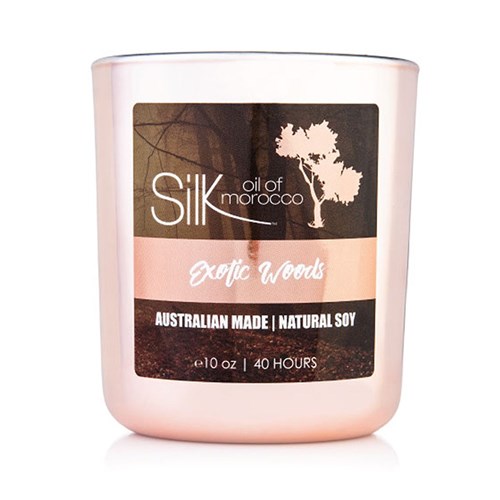 Natural Soy Candle - Exotic Woods - Rose Gold Jar